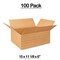 100 Pack Heavy Duty Multi Depth Corrugated Cardboard Boxes for Moving Shipping and Storage 15 x 11 1⁄8 x 6 inch